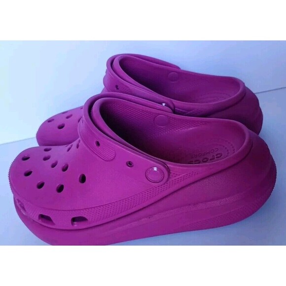 Crocs Platform Crush Iconic Comfort Clog Shoes Size 8 Men's 10 Women Pink - Picture 2 of 8